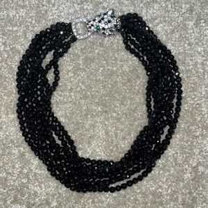 Vintage 1980s Kenneth Jay Lane for Avon Panther Leopard Choker Necklace